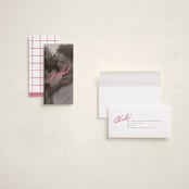 "Gallatin" - Tall Holiday Cards in Rose by Jennifer Lew - Assembled
