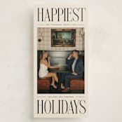 "Elongated" - Tall Holiday Cards in Licorice by Ekko Studio - Front