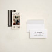 "Elongated" - Tall Holiday Cards in Licorice by Ekko Studio - Assembled