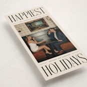 "Elongated" - Tall Holiday Cards in Licorice by Ekko Studio - Detail