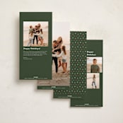 "Holly Ribbon Archway" - Tall Holiday Cards in Forest by Becky Nimoy - Back of Card Options