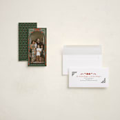 "Holly Ribbon Archway" - Tall Holiday Cards in Forest by Becky Nimoy - Assembled
