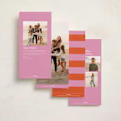 "Modern Cheer" - Tall Holiday Cards in Sorbet by Chryssi Tsoupanarias - Back of Card Options
