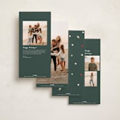 "Polka Corner" - Tall Holiday Cards in Evergreen by Angela Garrick - Back of Card Options
