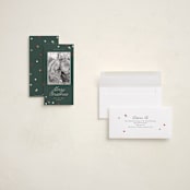 "Polka Corner" - Tall Holiday Cards in Evergreen by Angela Garrick - Assembled