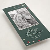 "Polka Corner" - Tall Holiday Cards in Evergreen by Angela Garrick - Detail