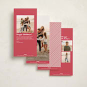 "Poem" - Tall Holiday Cards in Peppermint by Olivia Kanaley Inman - Back of Card Options