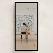 "Archival Border" - Tall Holiday Cards in Coal by Jackie Crawford - Front