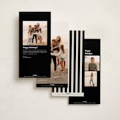 "Archival Border" - Tall Holiday Cards in Coal by Jackie Crawford - Back of Card Options