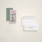 "prep" - Tall Holiday Cards in Petal by Annie Shapiro - Assembled