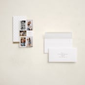 "Merry Five" - Tall Holiday Cards in Snow by Angela Garrick - Assembled