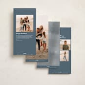 "Gingham Border" - Tall Holiday Cards in Blue Spruce by Kelly Watkins - Back of Card Options