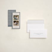 "Gingham Border" - Tall Holiday Cards in Blue Spruce by Kelly Watkins - Assembled