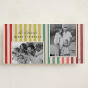 "Vintage Stripes" - Tall Holiday Cards in Chartreuse by Stacey Day - Front