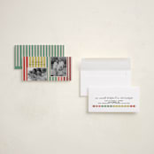 "Vintage Stripes" - Tall Holiday Cards in Chartreuse by Stacey Day - Assembled
