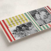 "Vintage Stripes" - Tall Holiday Cards in Chartreuse by Stacey Day - Detail