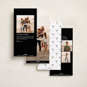 "Flow" - Tall Holiday Cards in Coal by Pixel and Hank - Back of Card Options
