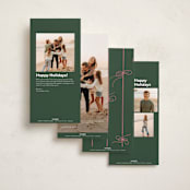 "Wrapped Bows" - Tall Holiday Cards in Wreath by Kristin Oliversen - Back of Card Options
