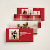 "Reel" - Tall Holiday Cards in Almond by Morgan Kendall - Back of Card Options