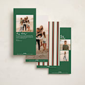 "rugby" - Tall Holiday Cards in Holly Berry by Annie Shapiro - Back of Card Options