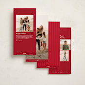 "Essex" - Tall Holiday Cards in Poinsettia by Amy Kross - Back of Card Options