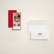 "Essex" - Tall Holiday Cards in Poinsettia by Amy Kross - Assembled