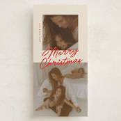 "Duetto" - Tall Holiday Cards in Marshmallow by Pati Cascino - Front