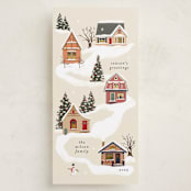 "Snowy Neighborhood" - Tall Holiday Cards in Vanilla by Becky Nimoy - Front