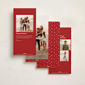 "Snowy Neighborhood" - Tall Holiday Cards in Vanilla by Becky Nimoy - Back of Card Options