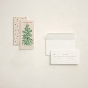 "Retro Tree" - Tall Holiday Cards in Poinsettia by Gwen Bedat - Assembled
