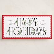 "Festive Foliage" - Tall Holiday Cards in Holly by Erin L. Wilson - Front