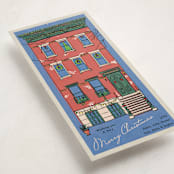 "Vintage Brownstone" - Tall Holiday Cards in Brick by Becky Nimoy - Detail