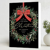 "Festive Holiday" - Holiday Cards in Holly Berry by Susan Moyal - Folded Card
