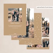 "Gold Cheers" - Holiday Cards in Camel tan by Ana Sarah - Back of Card Options