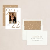 "Gold Cheers" - Holiday Cards in Camel tan by Ana Sarah - Assembled