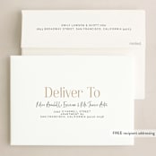 "Gold Cheers" - Holiday Cards in Camel tan by Ana Sarah - FREE Recipient Addressing