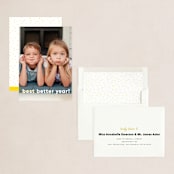 "Better Year" - Holiday Cards in Snow by Erica Krystek - Assembled