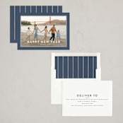 "Skyline" - Holiday Cards in Navy by Wildfield Paper Co - Assembled