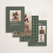 "Stone" - Holiday Cards in Eucalyptus by Wildfield Paper Co - Back of Card Options