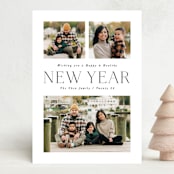 "Happy and Healthy" - Holiday Cards in Midnight by Hooray Creative - Front