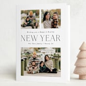 "Happy and Healthy" - Holiday Cards in Midnight by Hooray Creative - Folded Card