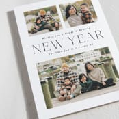 "Happy and Healthy" - Holiday Cards in Midnight by Hooray Creative - Detail
