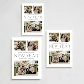 "Happy and Healthy" - Holiday Cards in Midnight by Hooray Creative - Formats Available