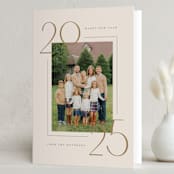 "Across" - Holiday Cards in Golden by Amy Kross - Folded Card