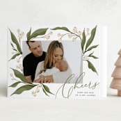 "Gui du Nouvel An" - Holiday Cards in Ivory by Erin Deegan - Folded Card