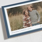 "Ribbon Frame" - Holiday Cards in Glacier by Carolyn MacLaren - Detail
