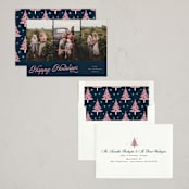 "jagged edge" - Holiday Cards in Navy by Cass Loh - Assembled