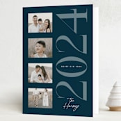"Film" - Holiday Cards in Navy by Heather Schertzer - Folded Card