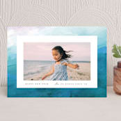 "painted light" - Holiday Cards in Wave by Nicole Walsh - Front