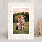 "All Four" - Holiday Cards in Sand by Pixel and Hank - Front